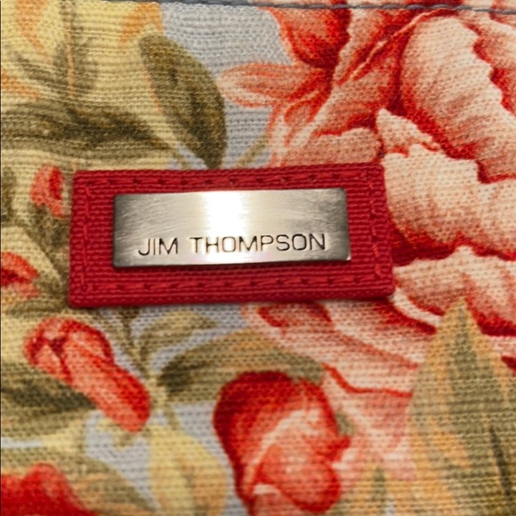 JIM THOMPSON TOTE FLORAL BAG BLUE PINK GREEN - Picture 3 of 5